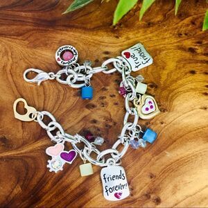 Vintage Charm Colorful Cute Bracelet Best Friends Forever Laught 4233